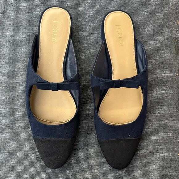 J. Crew Women's Navy and Black Mules - Picture 1 of 7